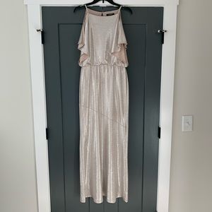Ralph Lauren gold shimmer maxi dress